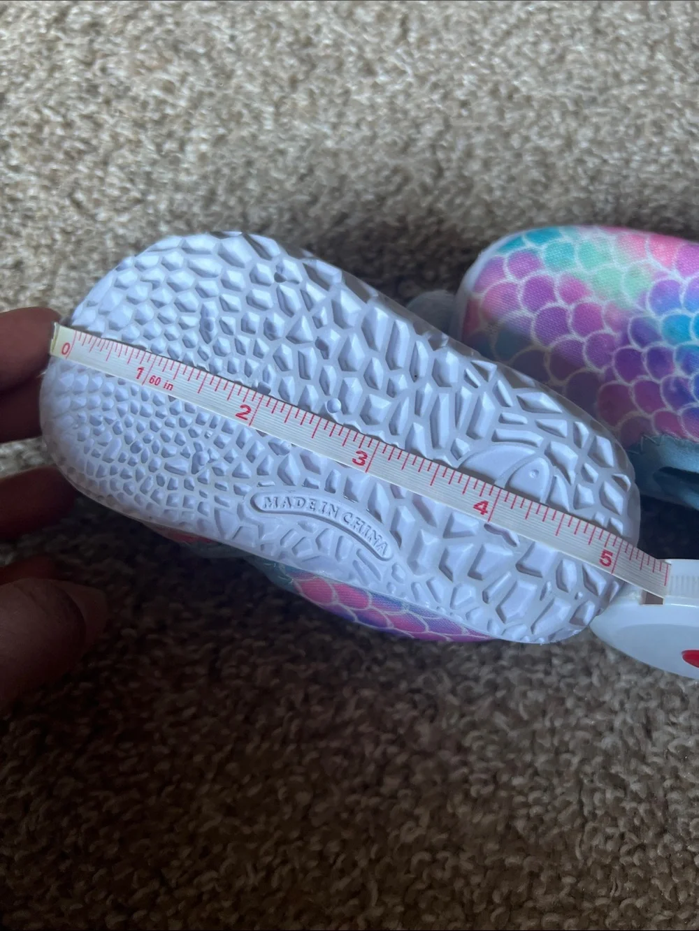 Toddler 5 in length Mermaid-Scale Water Shoes - Blue Pink Purple